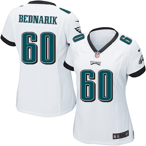 Women's Elite Chuck Bednarik Nike Jersey White Road - #60 NFL Philadelphia Eagles